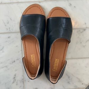 Asymmetrical open toed sandal. NEW IN BOX